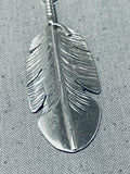Importanrt Ben Begaye (d.) Vintage Native American Navajo Feather Sterling Silver Necklace-Nativo Arts