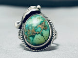 Important Vintage Native American Navajo Sonoran Gold Turquoise Sterling Silver Ring-Nativo Arts