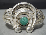 Earlier 1900's Vintage Native American Navajo Cerrillos Turquoise Sterling Silver Bracelet-Nativo Arts