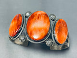 Wil Johnson Vintage Native American Navajo Spiny Oyster Sterling Silver Bracelet-Nativo Arts