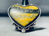 The Biggest Crazy Native American Navajo Honeybee Heart Jasper Sterling Silver Ring-Nativo Arts