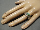 Fabulous Jeanette Dale Native American Navajo Natural Royston Turquoise Sterling Silver Ring-Nativo Arts