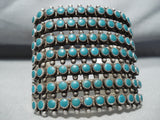 Native American One Of Biggest Early Snake Eyes Turquoise Vintage Zuni Sterling Silver Bracelet-Nativo Arts