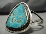 Important Vintage Native American Navajo Leo Nez Royston Turquoise Sterling Silver Bracelet Old-Nativo Arts