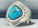 Important Vintage Native American Navajo Goodluck Turquoise Sterling Silver Bracelet-Nativo Arts