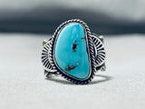 Important Vintage Native American Navajo Kingman Turquoise Sterling Silver Ring-Nativo Arts