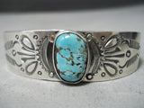 Important Navajo #8 Turquoise Sterling Silver Bracelet Native American-Nativo Arts