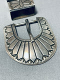 Tremendous Kenny Bill Vintage Native American Navajo Silver Ranger Buckle Set-Nativo Arts
