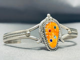 Highly Detailed Hand Cavred Vintage Native American Zuni Shell Turquoise Inlay Bracelet-Nativo Arts