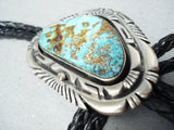 Rob Kelley Vintage Native American Navajo Royston Turquoise Sterling Silver Bolo-Nativo Arts