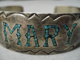 Vintage Native American Navajo Turquoise Inlay Sterling Silver Bracelet Cuff-Nativo Arts