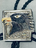 Eldred Martinez Vintage Native American Zuni Sterling Silver Eagle Bolo Tie-Nativo Arts