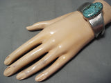Bursts Of Silver Vintage Native American Navajo Spider Turquoise Sterling Bracelet-Nativo Arts