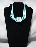 One Of The Best Vintage Native American Navajo Turquoise Heishi Sterling Silver Necklace Old-Nativo Arts