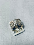 J. Tsosie Electrifying Native American Navajo Kingman Turquoise Sterling Silver Ring-Nativo Arts