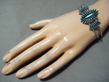 Fabulous Zuni Native American Turquoise Needlepoint Sterling Silver Bracelet-Nativo Arts