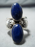 Marvelous Navajo Lapis Sterling Silver Ring Native American-Nativo Arts