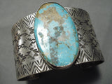 Wide Huge Native American Navajo Native Ameircan Huge Turquoise Sterling Silver Bracelet-Nativo Arts