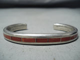 Dramatic Zuni Coral Sterling Silver Bracelet Native American-Nativo Arts