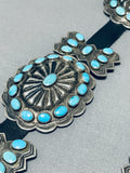 Authentic Handmade Vintage Native American Navajo Turquoise Sterling Silver Concho Belt Old-Nativo Arts