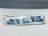 Jimmy Lee Native American Navajo Turquoise Charoite Jet Sterling Silver Bracelet-Nativo Arts
