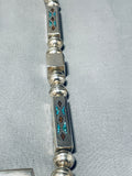 The Best Vintage Native American Navajo Square Bead Sterling Silver Long Necklace-Nativo Arts