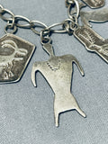 Detailed Important Vintage Native American Navajo Charm Sterling Silver Bracelet-Nativo Arts