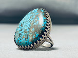 Exquisite Vintage Native American Navajo Spiderweb Turquoise Sterling Silver Ring-Nativo Arts