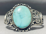 Superb Vintage Native American Navajo Green Turquoise Sterling Silver Bracelet-Nativo Arts