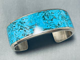 Fascinating Native American Navajo Blue Diamond Turquoise Sterling Silver Bracelet-Nativo Arts