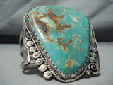 One Of Biggest Best Vintage Native American Navajo Royston Turquoise Sterling Silver Bracelet-Nativo Arts