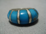 Amazing Vintage Zuni Native American Navajo Turquoise Sterling Silver Ring Old-Nativo Arts