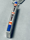 Timmy Yazzie Important Vintage Native American Navajo Side Inlay Sterling Silver Necklace-Nativo Arts