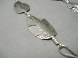 Feather Genius Hand Carved Navajo Sterling Silver Native American Necklace-Nativo Arts