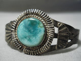 Earlier 1900's Vintage Native American Navajo Carico Lake Turquoise Sterling Silver Bracelet Old-Nativo Arts