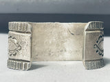 Heavy 100 Gram Vintage Native American Navajo Carico Lake Turquoise Sterling Silver Bracelet-Nativo Arts
