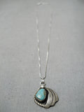 Beautiful Vintage Native American Navajo Royston Turquoise Sterling Silver Necklace Old-Nativo Arts