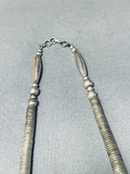 Rare Heavy Sterling Silver Heishi Vintage Native American Navajo Turquoise Necklace Old-Nativo Arts