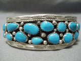 Amazing Tommy David Vintage Native American Navajo Sky Blue Turquoise Sterling Silver Bracelet-Nativo Arts
