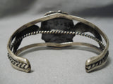 High Grade Vintage Native American Navajo #8 Turquoise Sterling Silver Leaf Bracelet Old-Nativo Arts