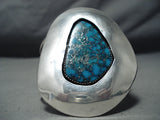 One Of The Biggest Vintage Native American Navajo Morenci Turquoise Sterling Silver Bracelet-Nativo Arts