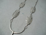 Tremendous Navajo Sterling Silver Feather Necklace Native American-Nativo Arts