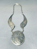 Phil Poseyesva Rare Vintage Native American Hopi Sterling Silver Necklace-Nativo Arts