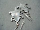 Ann Miller Navajo Sterling Silver Horny Toad Earrings Native American-Nativo Arts