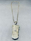 Smithsonian Native American Navajo Vintage Turquoise Sterling Silver Geomtric Necklace-Nativo Arts