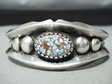 Important Female Artist Verdy Jake Native American Navajo Turquoise Sterling Silver Bracelet-Nativo Arts