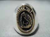 Tremendous Navajo Native American 14k Gold Sterling Silver Ring-Nativo Arts