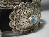 Superior Vintage Native American Navajo Jen Blackgoat Sterling Silver Turquoise Concho Belt-Nativo Arts