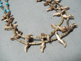 One Of The Most Unique Ever Vintage Native American Zuni Navajo Turquoise Fetish Necklace-Nativo Arts