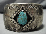 Tremendous Vintage Native American Navajo Green Spiderweb Turquoise Sterling Silver Bracelet Old-Nativo Arts